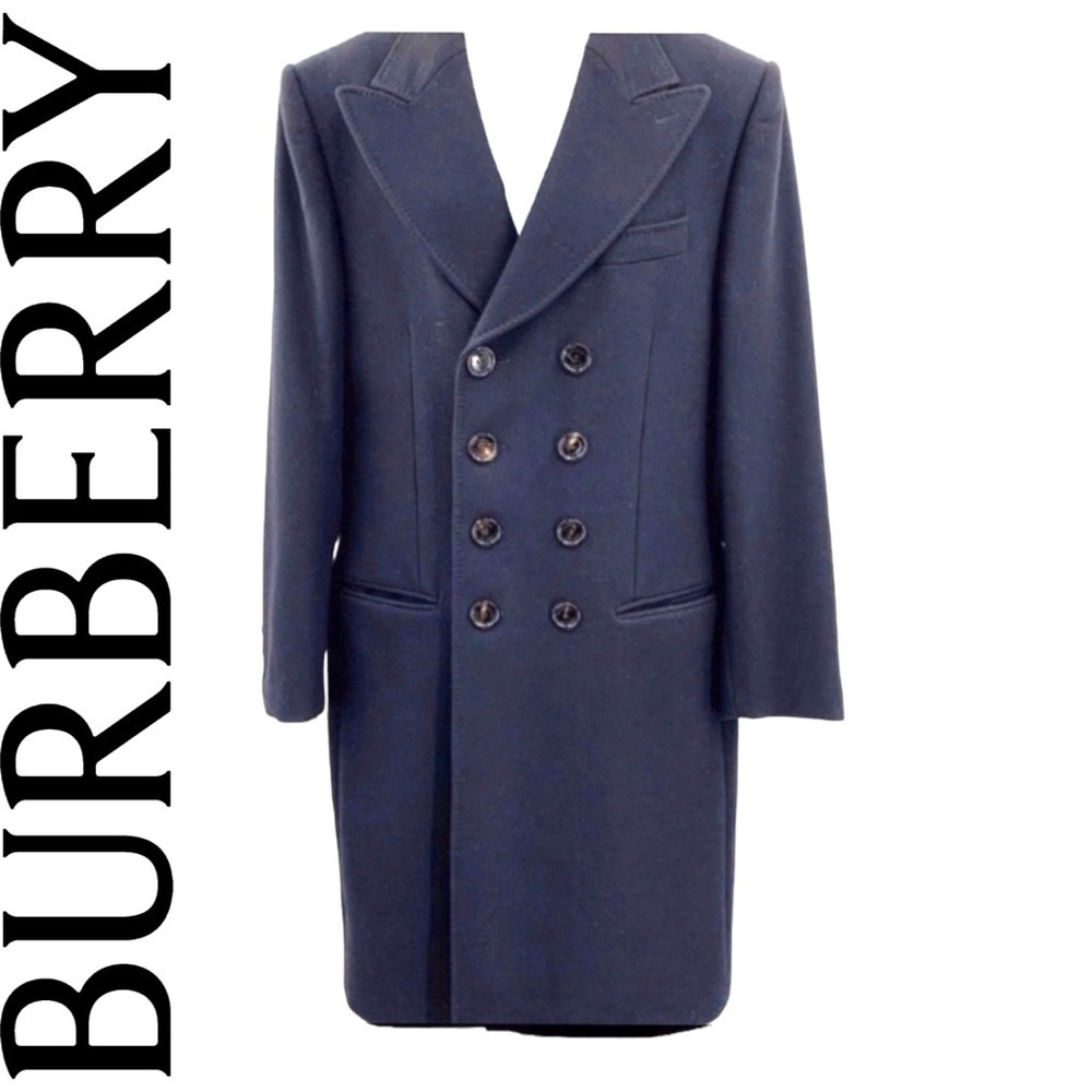 BURBERRY WOMEN WOOL DOUBLE BREASTED STRAIGHT COAT made in Italy SZ R50